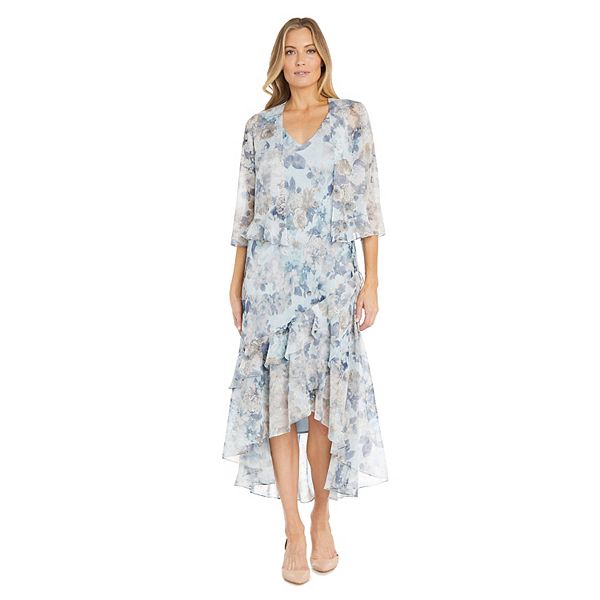 Women's R&M Richards 2-pc. Printed Metallic Clip Chiffon Jacket Dress