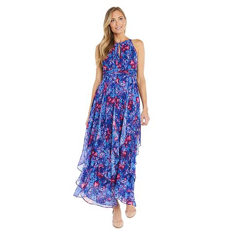 Женские платья R&M Women's R&M Richards Printed Chiffon Halter Dress