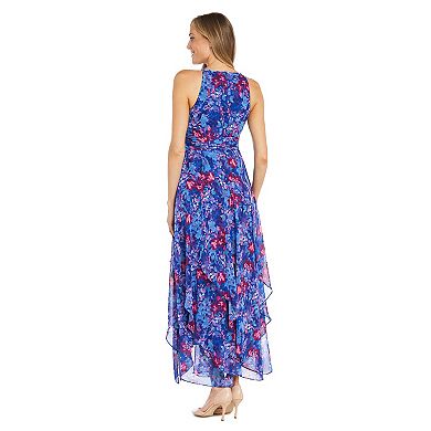 Women's R&M Richards Printed Chiffon Halter Dress