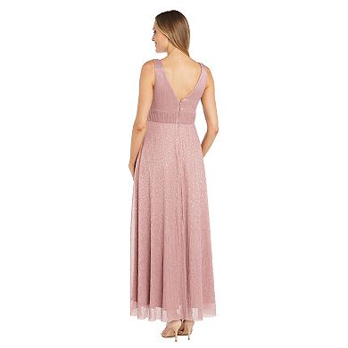 Women's R&M Richards Illusion Inset Front Crinkle Maxi Dress