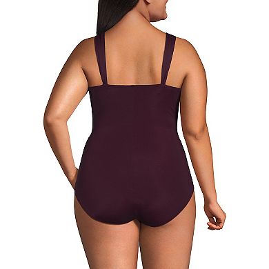 Plus Size Lands' End SlenderSuit Grecian Tummy Control One-Piece Swimsuit