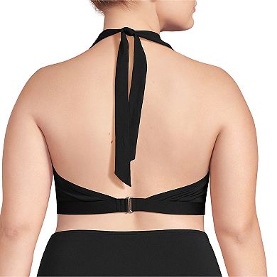 Plus Size Lands' End Square Neck Tie Halter Bikini Top