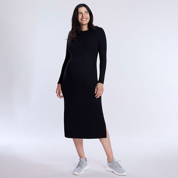 knee length dresses for ladies Sweetie Mesh Column Midi Shapewear Dress - Black Lily main image 0