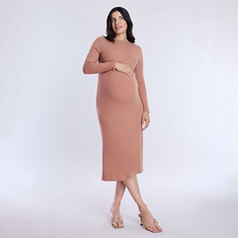 Maternity Motherhood® Rib Column Midi Dress
