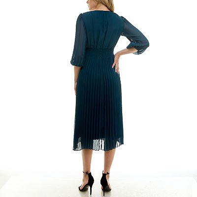 taylor pleated midi dress Ann Taylor Pleated Belted Midi Dress Size S , M . Lp #B