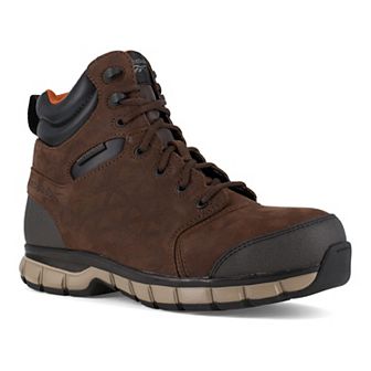 Reebok Work Men's Leather Sublite Cushion Waterproof Composite Toe Boots
