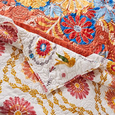 Greenland Home Fashions Topanga Floral Quilt Set with Shams