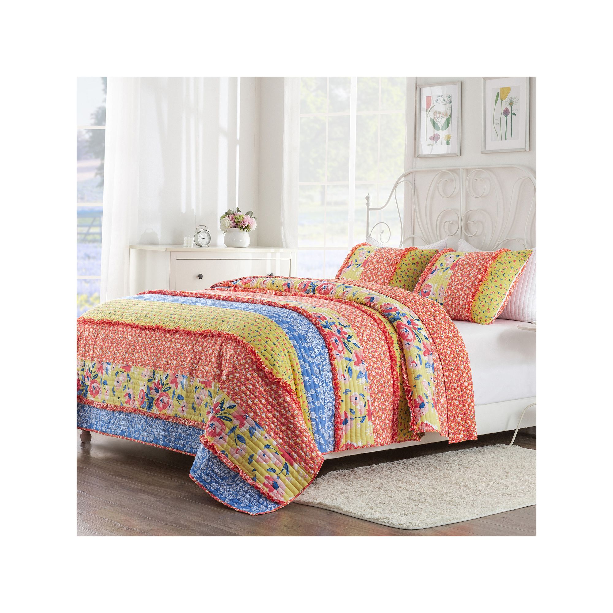 Greenland Home Fashions Skylar Quilt Set, Calico