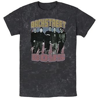 Men's Backstreet Boys Signatures Mineral Wash Graphic Tee