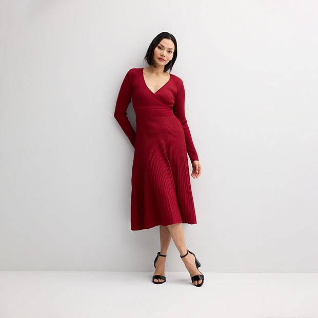Women's Taylor Ribbed Fit & Flare Sweater Dress