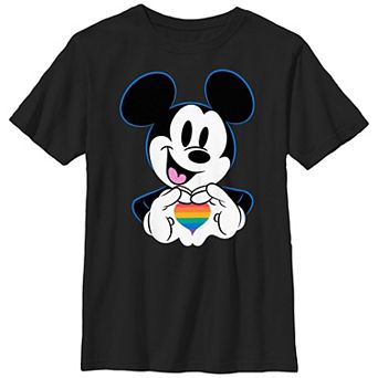 Disney's Mickey Mouse Rainbow Heart Boys 6-20 Graphic Tee