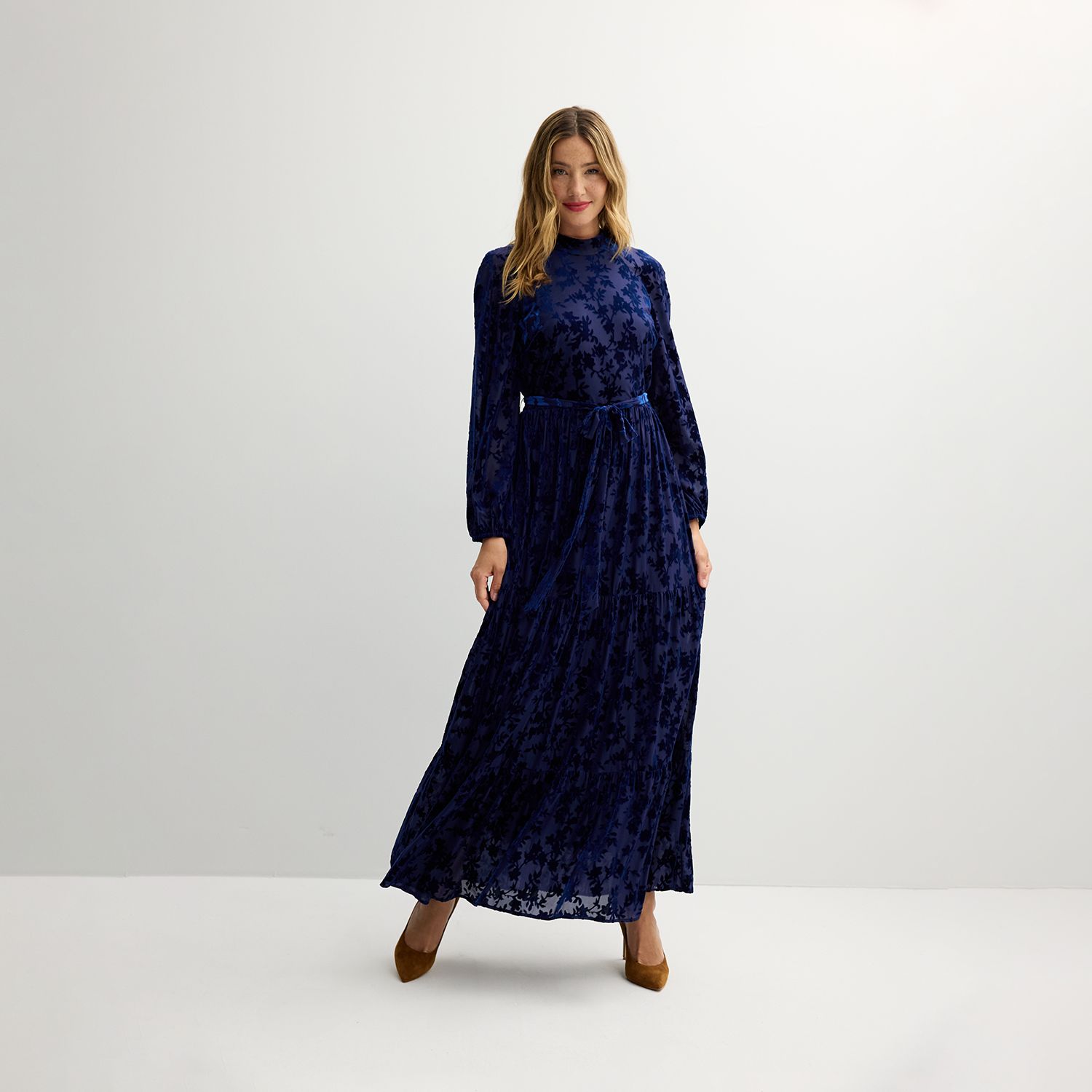 blue velvet dress target Tracey Velvet Button Skater Dress main image 0