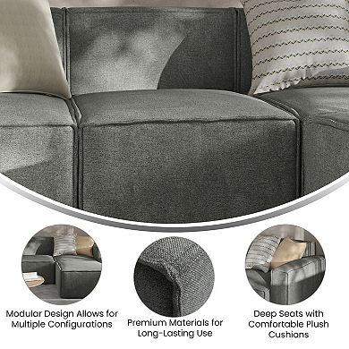 Merrick Lane Modular Sectional Sofa Armless Middle Chair