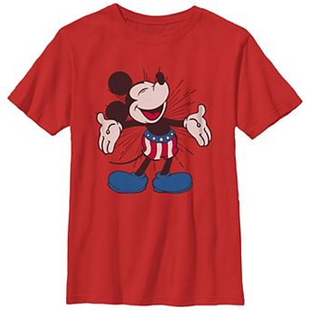Disney's Mickey Mouse Stars And Stripes Shorts Boys Graphic Tee