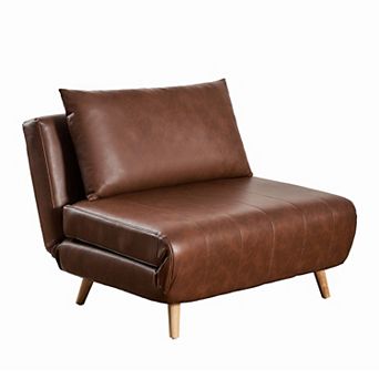 Merrick Lane Modern Convertible Sleep Chair with Pillow and Hideaway Legs
