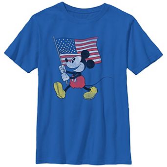 Disney's Mickey Mouse Waving USA Flag Boys Graphic Tee
