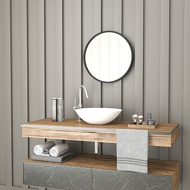 Merrick Lane Monaco Accent Wall Mirror with Metal Frame for Bathroom, Vanity, Entryway