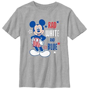 Disney's Mickey Mouse Rad White And Blue Boys 6-20 Graphic Tee