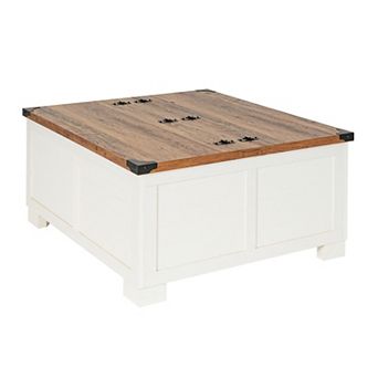 Merrick Lane Green River Farmhouse Storage Coffee Table