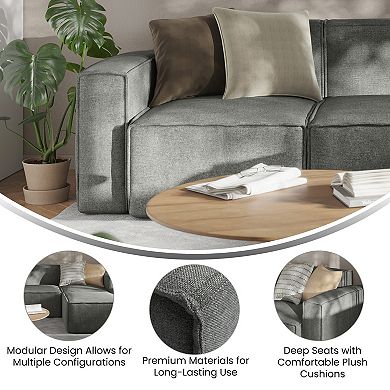 Merrick Lane Modular Sectional Sofa Left Side Chair With Armrest