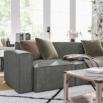 Merrick Lane Modular Sectional Sofa Left Side Chair With Armrest