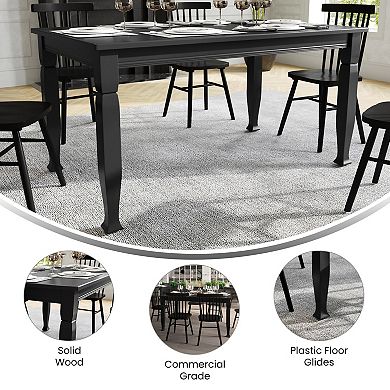 Merrick Lane Solid Wood Dining Table With Stylish Sculpted Legs
