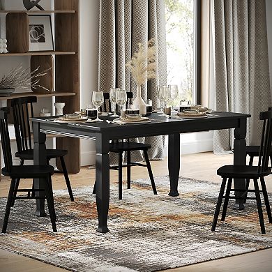 Merrick Lane Solid Wood Dining Table With Stylish Sculpted Legs