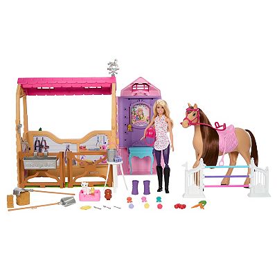 Barbie Mysteries The Great Horse Chase Stable Playset with Doll Toy Horse 25 piece Set