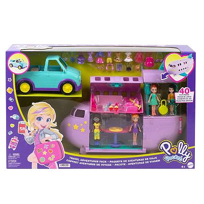 Polly Pocket Travel Adventures Pack Four 3 inch Dolls Jet Vehicle Kohl s Exclusive