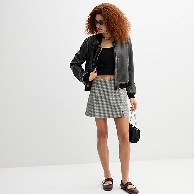 Juniors' SO Faux Leather Bomber Jacket