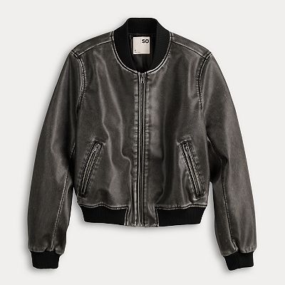 ジャケット・アウター younger song eco leather bomber jacket eco leather bomber jacket – YZ