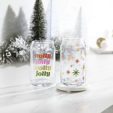 Cambridge Holly Jolly Cocktail Glasses 2 pc Set