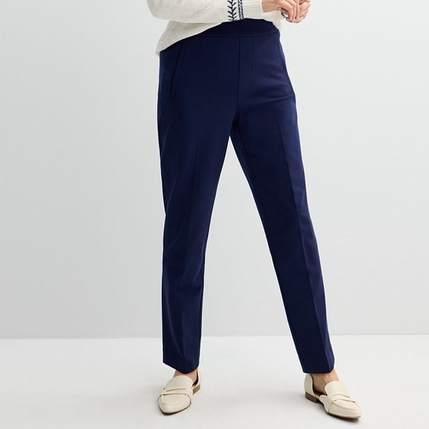 Petite Croft Barrow Ponte Classic Straight Leg Pants