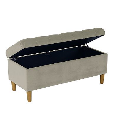 HomePop Button Tufted Padded Top Storage Bench