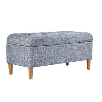 HomePop Button Tufted Padded Top Storage Bench