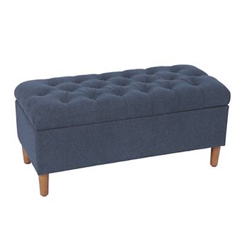 HomePop Button Tufted Padded Top Storage Bench