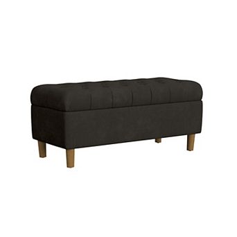 HomePop Button Tufted Padded Top Storage Bench