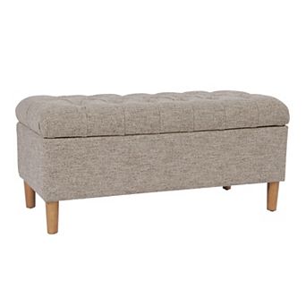 HomePop Button Tufted Padded Top Storage Bench