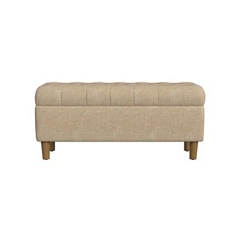 HomePop Button Tufted Padded Top Storage Bench