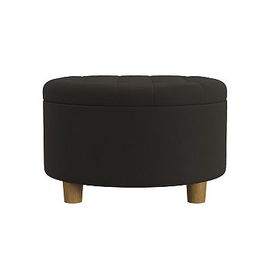 HomePop Round Hidden Storage Ottoman