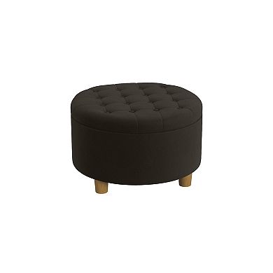 HomePop Round Hidden Storage Ottoman