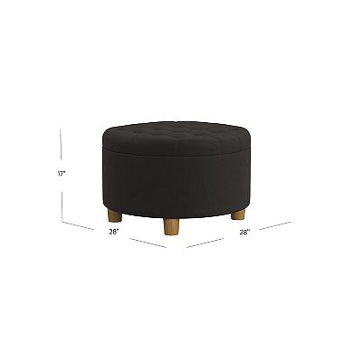 HomePop Round Hidden Storage Ottoman