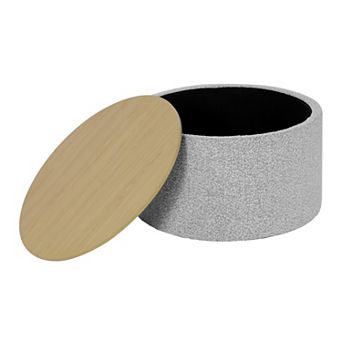 HomePop Boucle Storage Ottoman