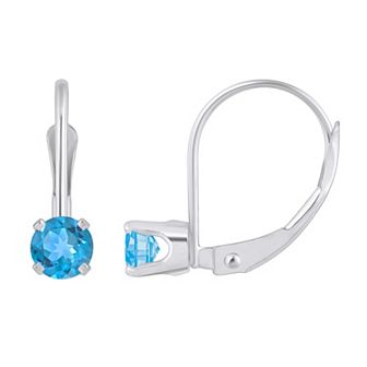 Celebration Gems 14k White Gold Gemstone Drop Earrings