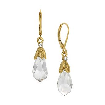 1928 Crystal Drop Leverback Earrings