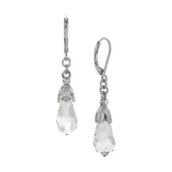 1928 Crystal Drop Leverback Earrings