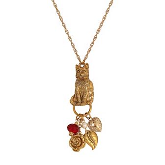 1928 Cat Charm Holder Necklace