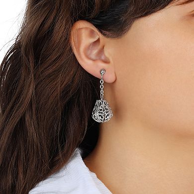 1928 Filigree Linear Drop Clip Earrings