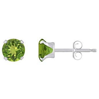 Celebration Gems 10k Gold Round Peridot Stud Earrings