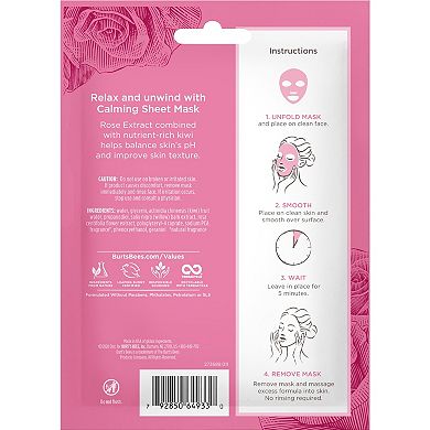 Burt's Bees Calming Sheet Mask with Rose